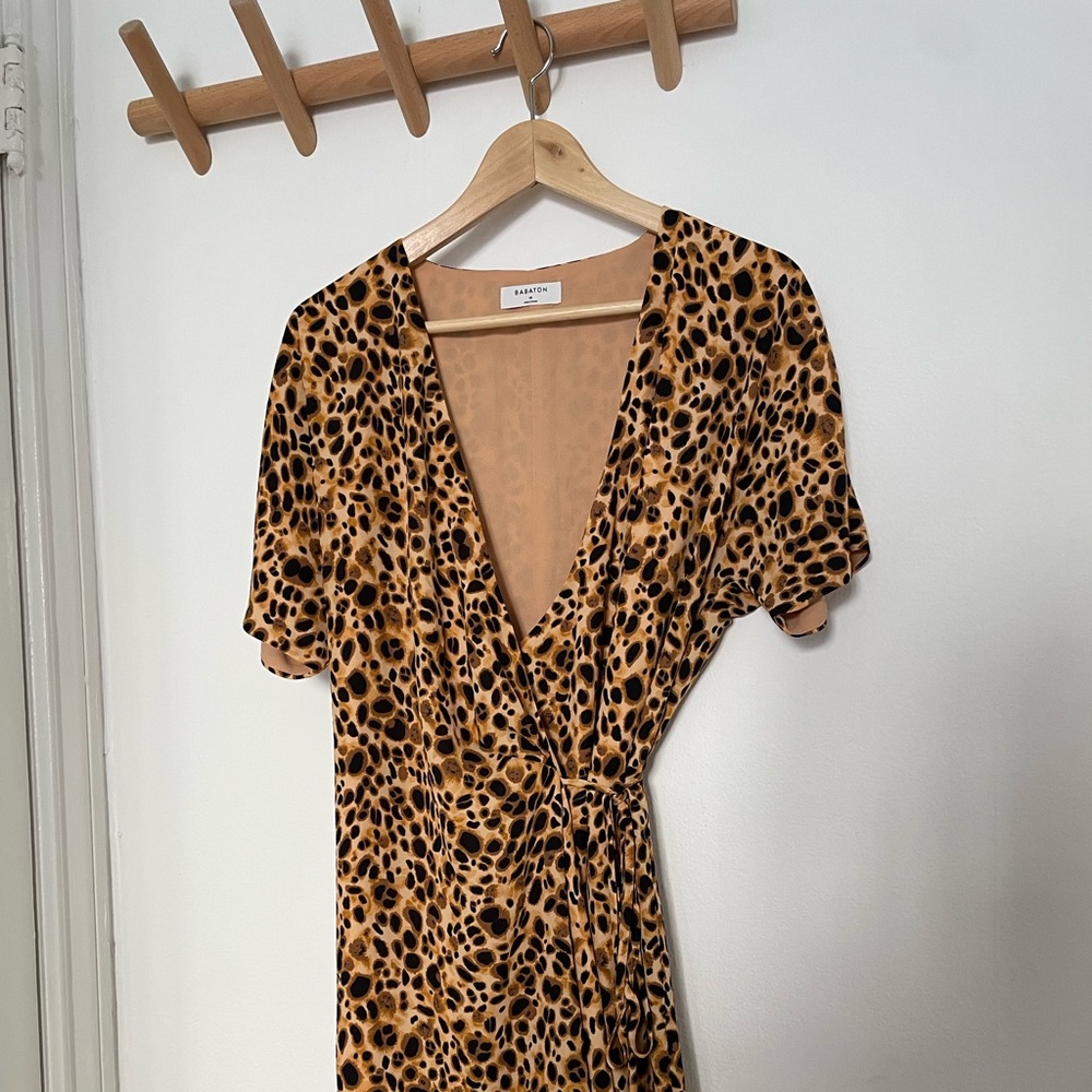 ARITZIA Babaton leopard wrap dress